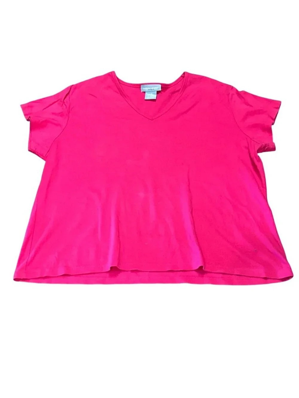 Venezia Jeans Size 26 28 Pink V Neck Short Sleeve Tee Stretch Casual Y2K Resort - Picture 8 of 8